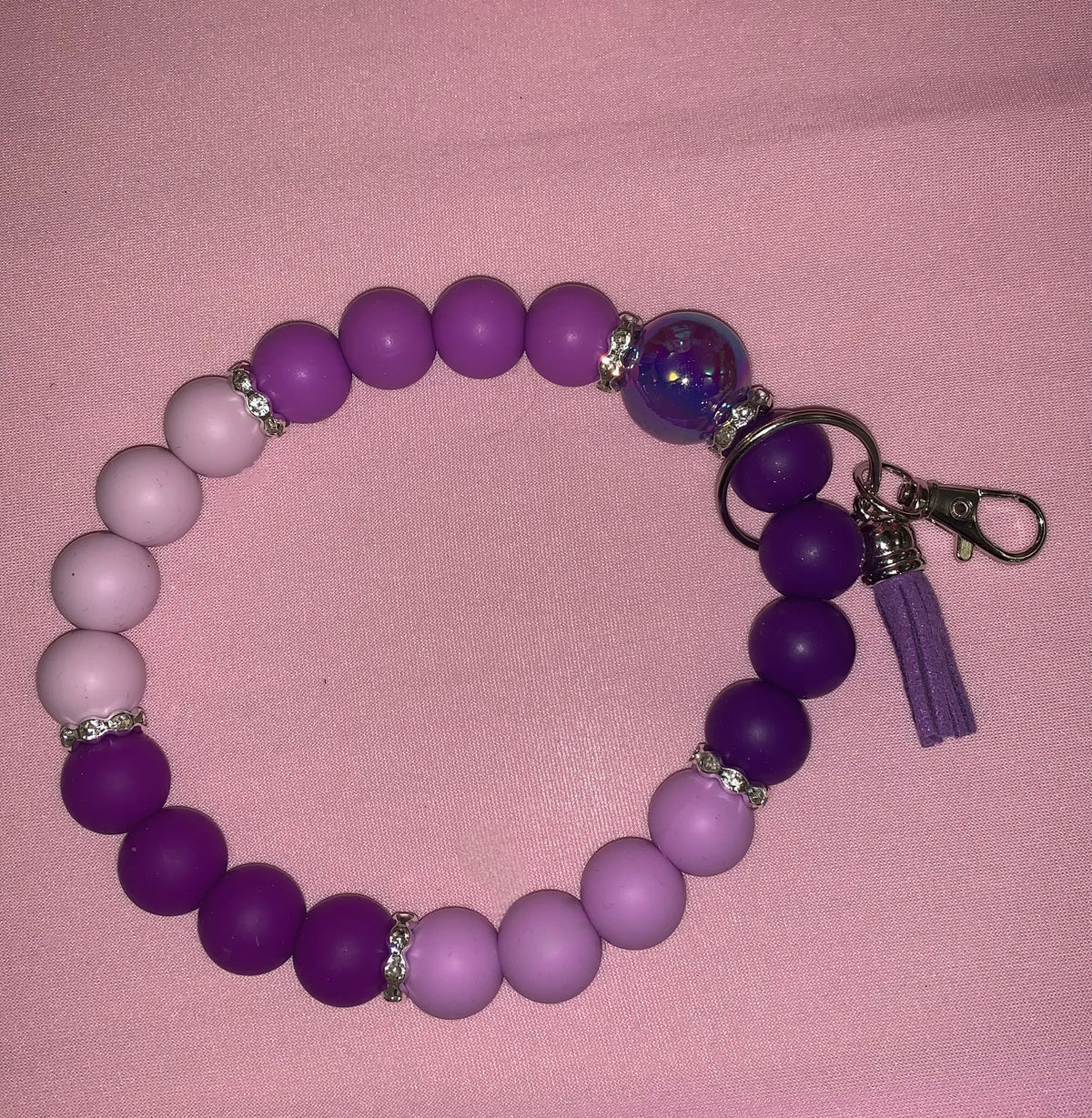 Purple keychain wristlet