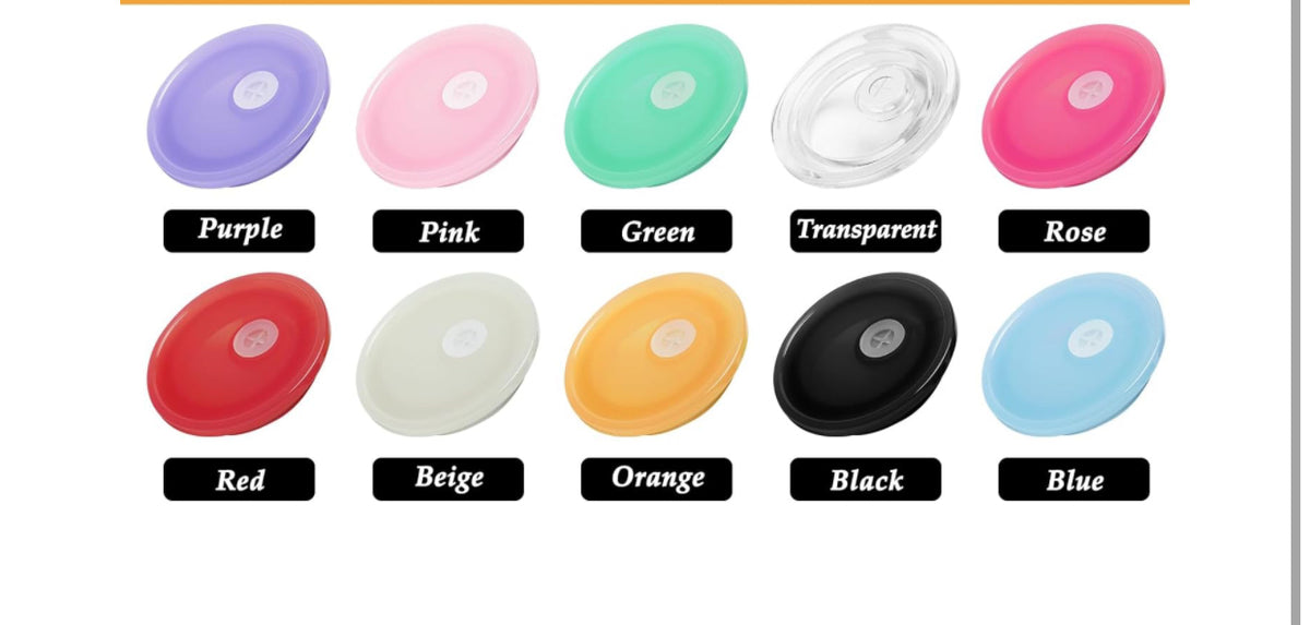 Colored lids for glass tumblers