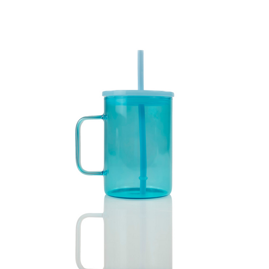 16oz. Blue Jelly Glass Mug