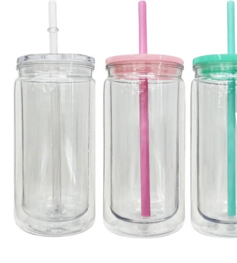 16oz Plastic Snow Globe Tumbler