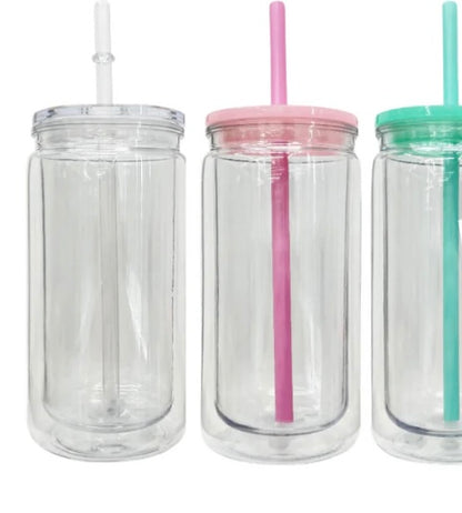 16oz Plastic Snow Globe Tumbler